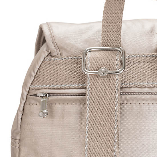 Sacs À Dos Kipling City Pack Small Metallic Beige | FR 1700FD